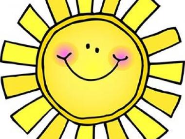 Illustration af smilende sol